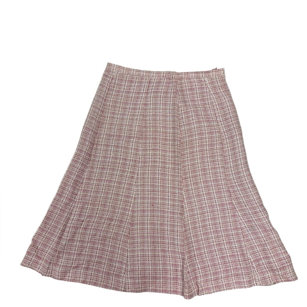next Rose Plaid A-Line Midi Skirt